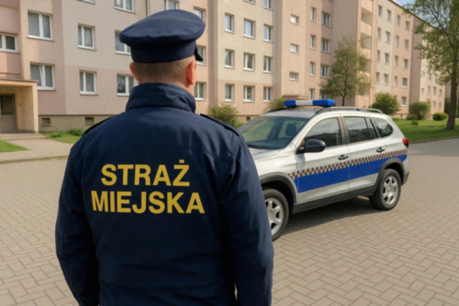 Nocna interwencja straży miejskiej na Skwerze Sendlerowej w Kielcach